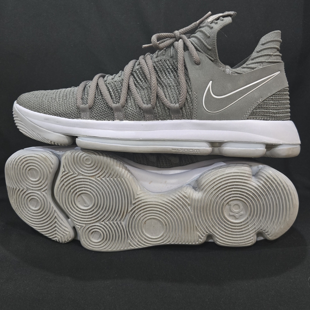 Nike KD 10 Charcoal and White Sport Sneakers